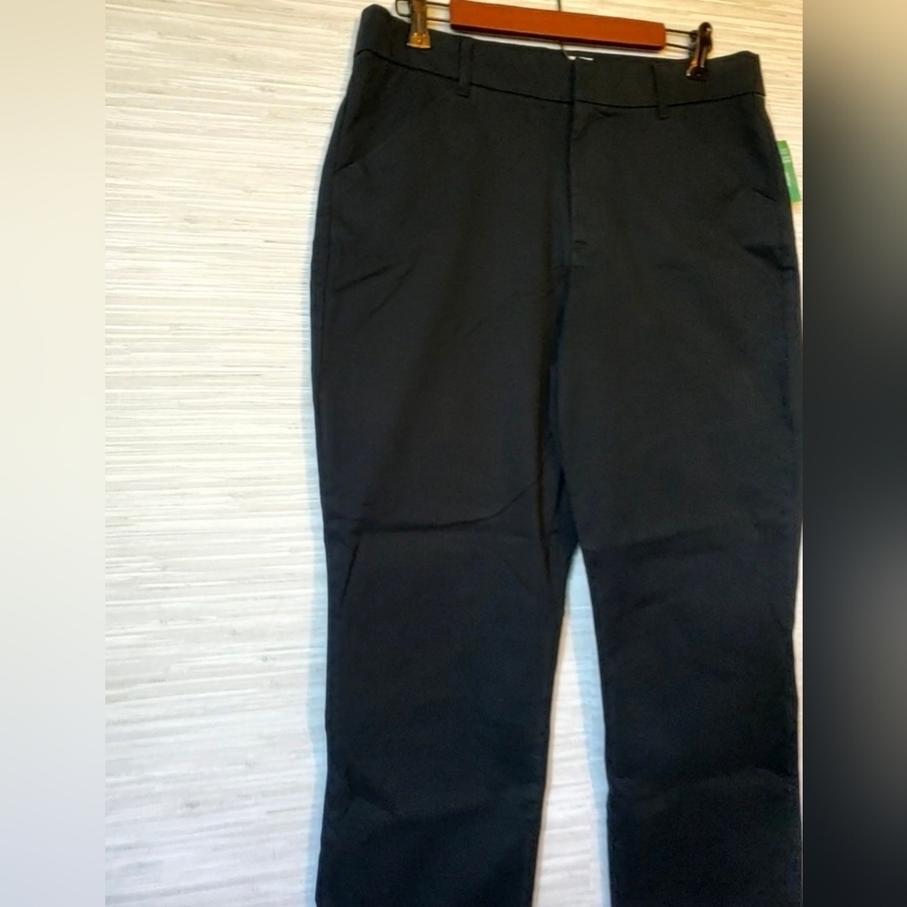 GAP High Rise Slim Stretch Khakis Chino Ankle Pants Work Black 10 PETITE  NWT - Picture 7 of 10